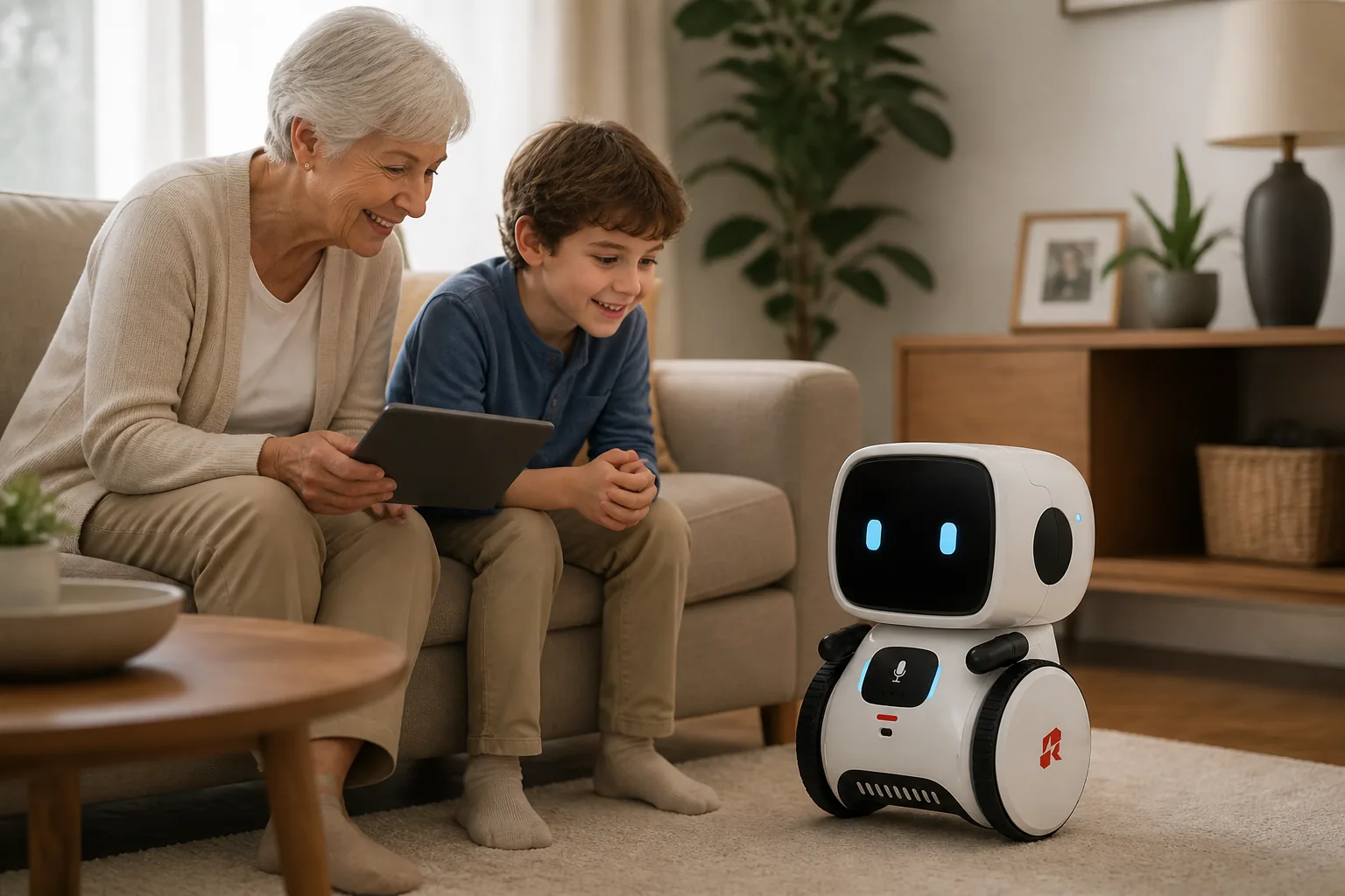 Alpha companion robot supporting a family at home